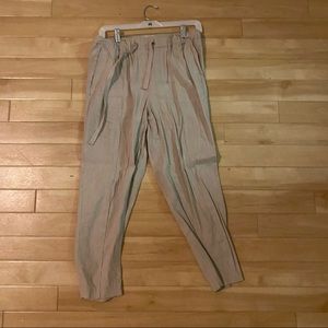 Aritizia linen allant pant in a dusty pink beige